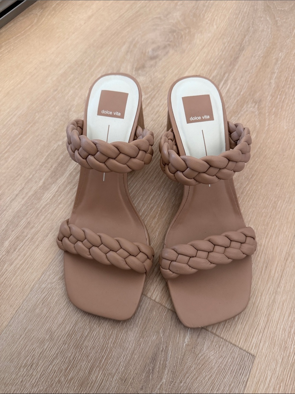 Dolce Vita Braided Double-Strap Mule Sandals - Tan